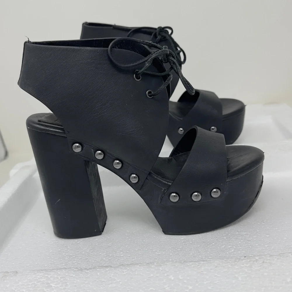 JIL SANDER NAVY Sandals / 36 / 6.5 To 7‎ BLK / Leather Black  5 Inches Tall